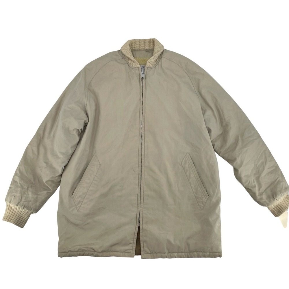 Penney's Men's Jacket Bomber Beige Vintage 1950s Large